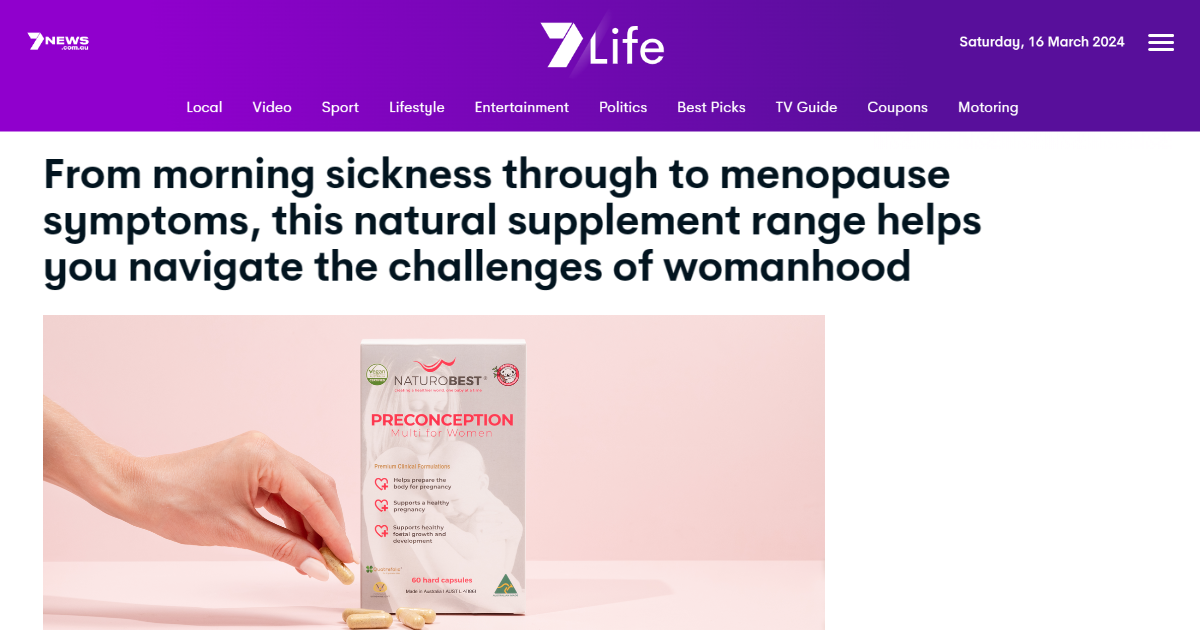From morning sickness through to menopause symptoms, this natural supplement range helps you navigate the challenges of womanhood - 7News