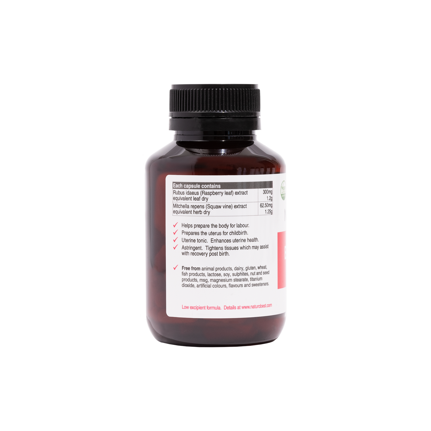 NaturoBest Birth Prep & Recovery Raspberry Leaf & Squaw Vine