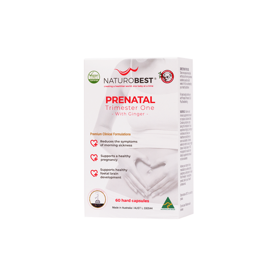 Prenatal Trimester One with Ginger | Morning Sickness Relief | 60s & 120s pack sizes